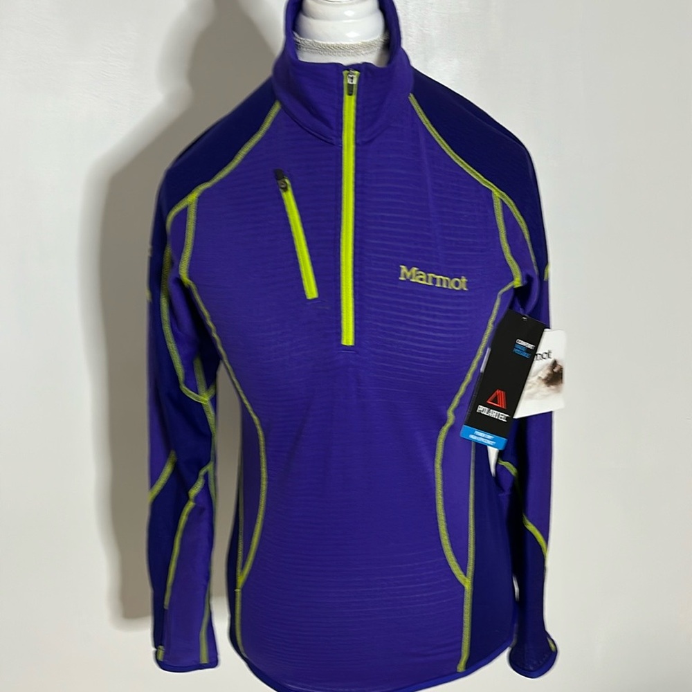 NEW, MARMOT ZIP TEE NECK MED